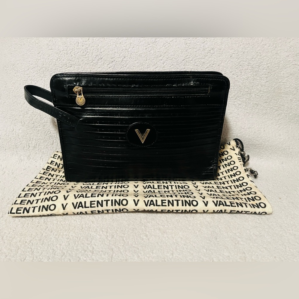 Mario Valentino Black Clutch/ Wristlet w/ Dust bag - Picture 1 of 16